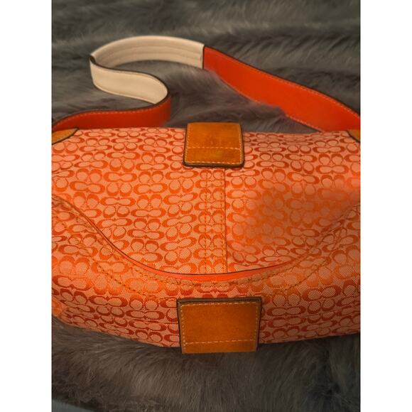 Coach Signature Soho Buckle Flap Shoulder Bag – Orange Canvas & Suede - Picture 2 of 4